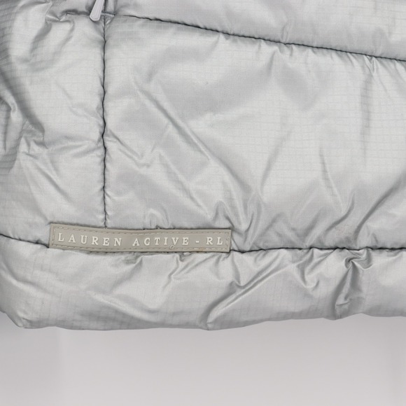 Lauren Active Ralph Lauren Women's L Puffer Jacket Metallic Silver Lightweight - Picture 5 of 6
